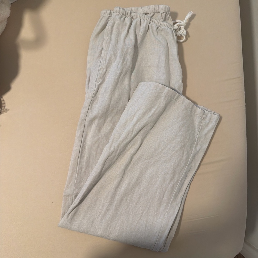 Brandy Melville Cream Linen Pants